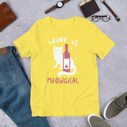 Wine is Meowgical Cat T-Shirt - Image 13