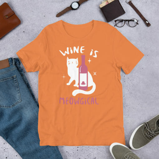 Wine is Meowgical Cat T-Shirt - Image 12