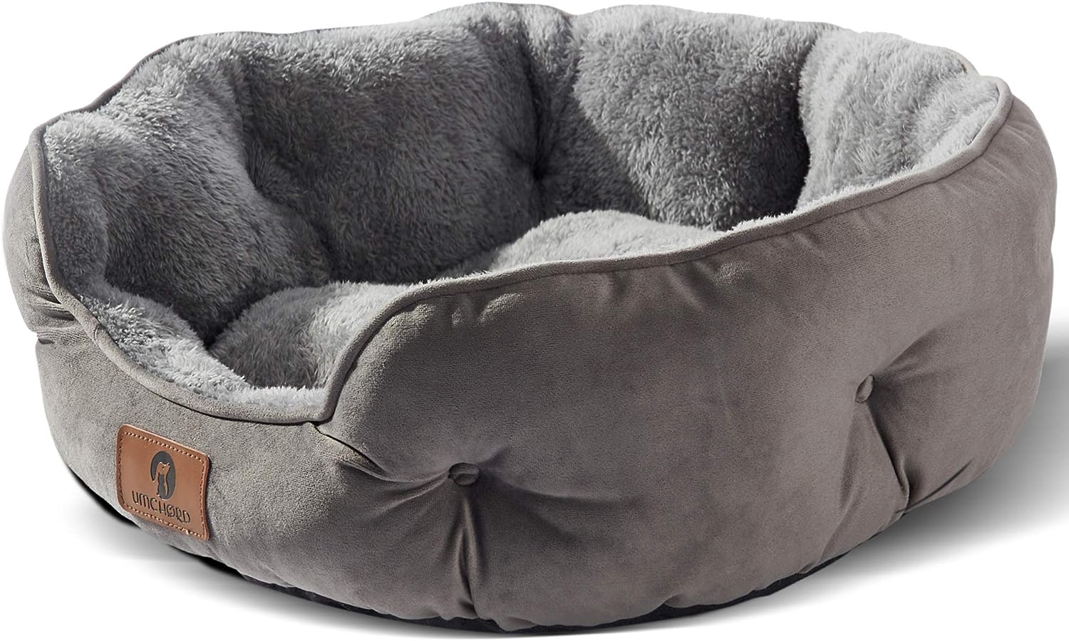 Asvin Small Dog Bed for Small Dogs, Cat Beds for Indoor Cats, Pet Bed for Puppy and Kitty, Extra Soft  Machine Washable with Anti-Slip  Water-Resistant Oxford Bottom, Grey, 20 inches