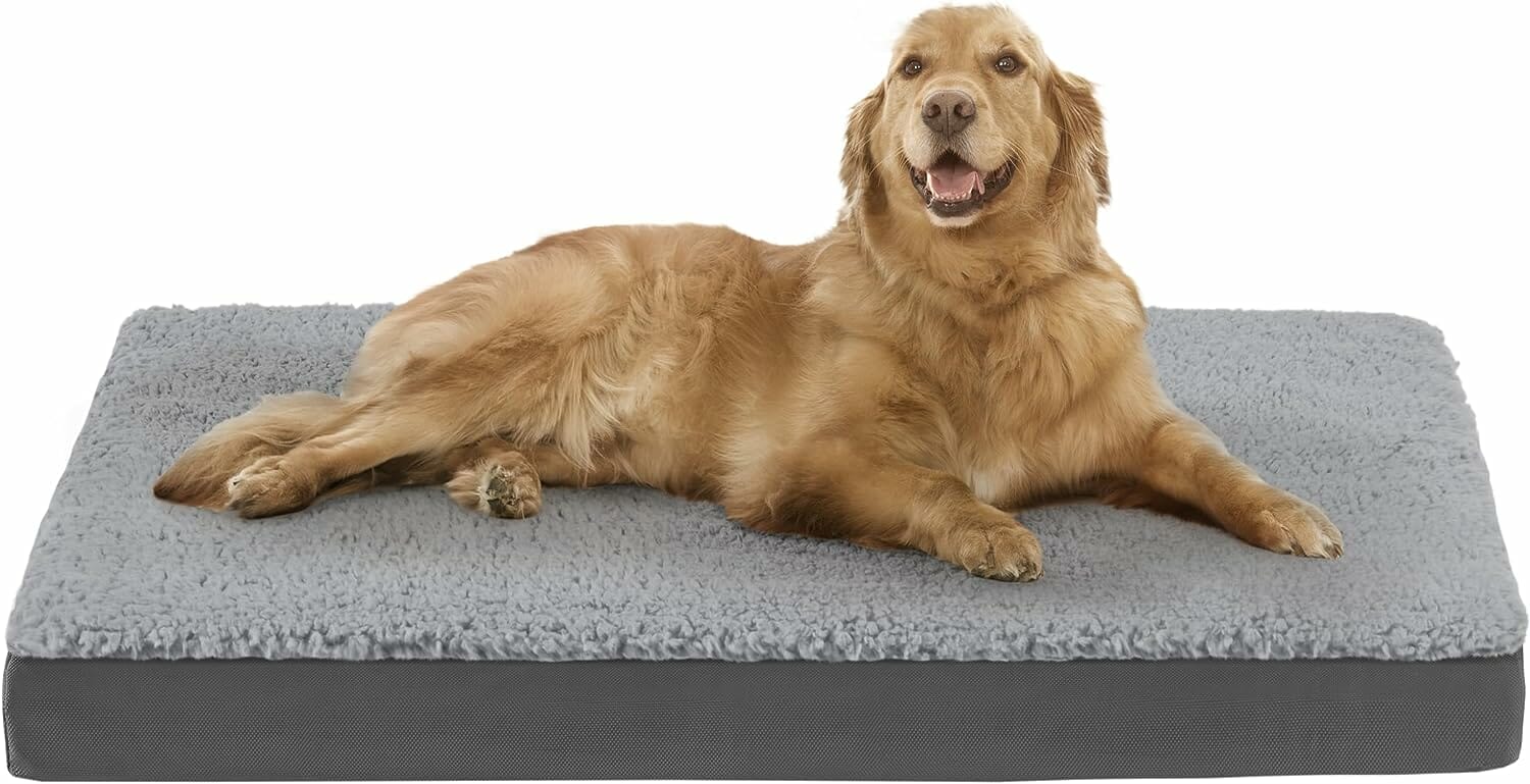 Codi Orthopedic Dog Beds XL for Extra Large Dogs with Memory Foam, Reversible Dog Mat with Removable Cover, Waterproof Pet Bed Machine Washable, Grey