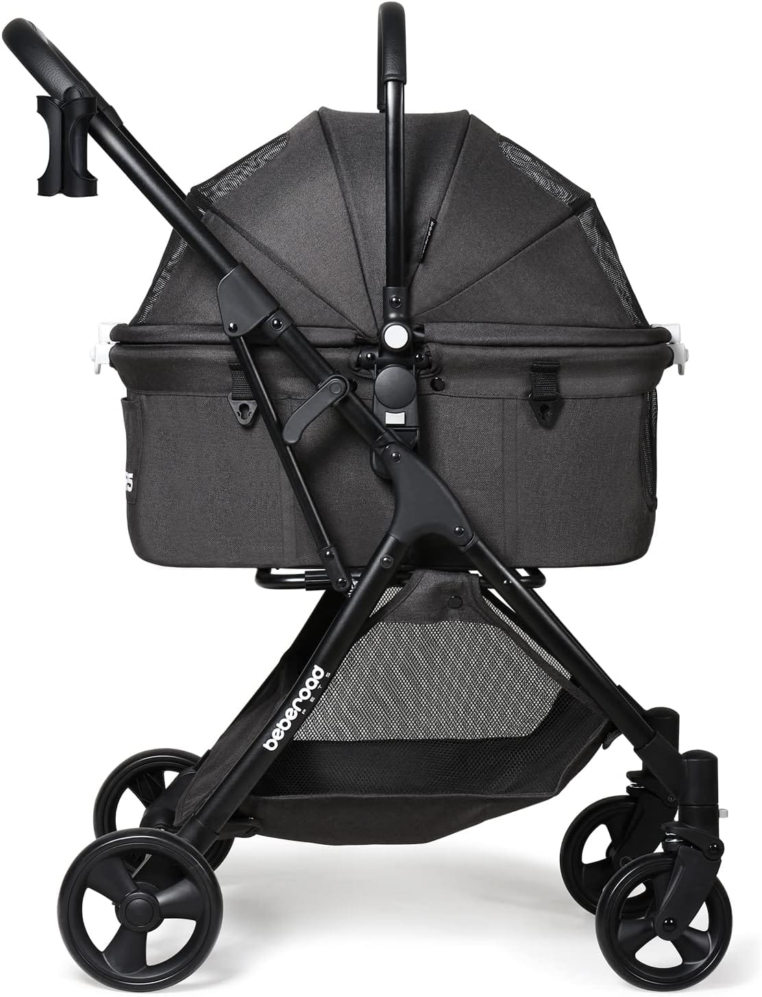 Beberoad Pets R5 Pet Stroller for Small Dogs  Cats 3-in-1 Travel Pet Stroller Lightweight Foldable Pet Stroller with Removable Carrier (Black)