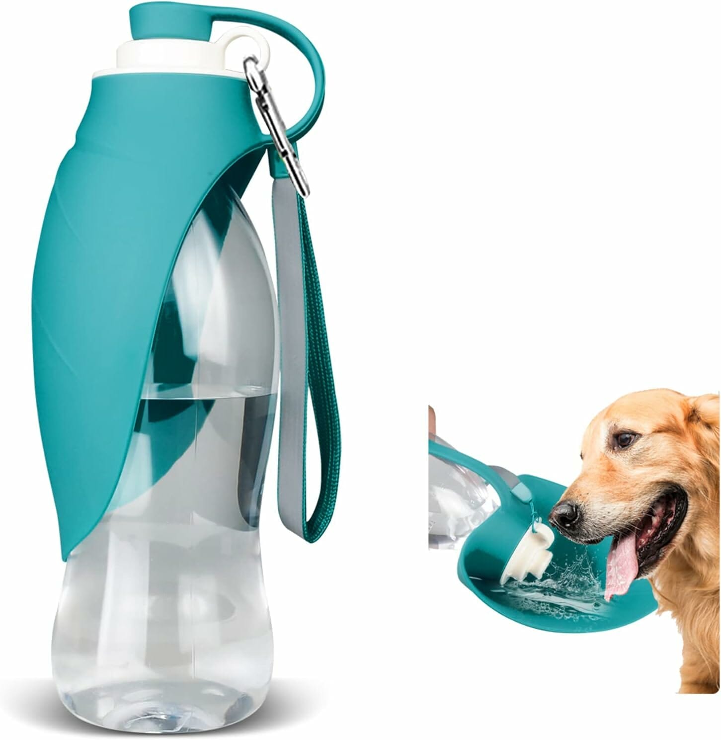 Dog Water Bottle for Walking, TIOVERY Pet Water Dispenser Feeder Container Portable with Drinking Cup Bowl Outdoor Hiking, Travel for Puppy, Cats, Hamsters, Rabbits and Other Small Animals 20 OZ