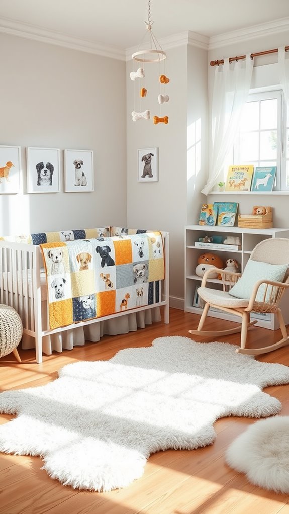 adorable puppy themed nursery decor