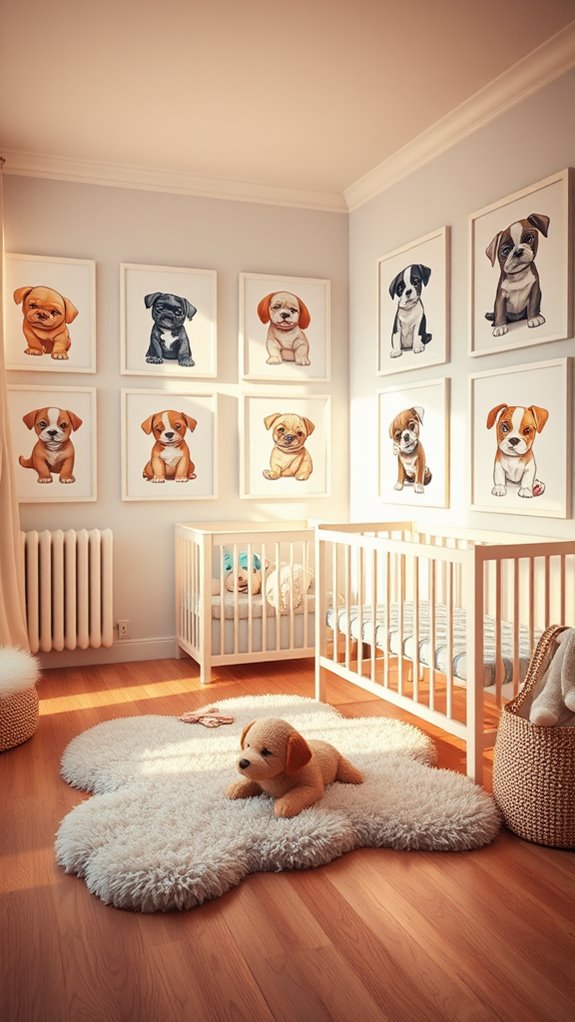 adorable puppy themed wall art