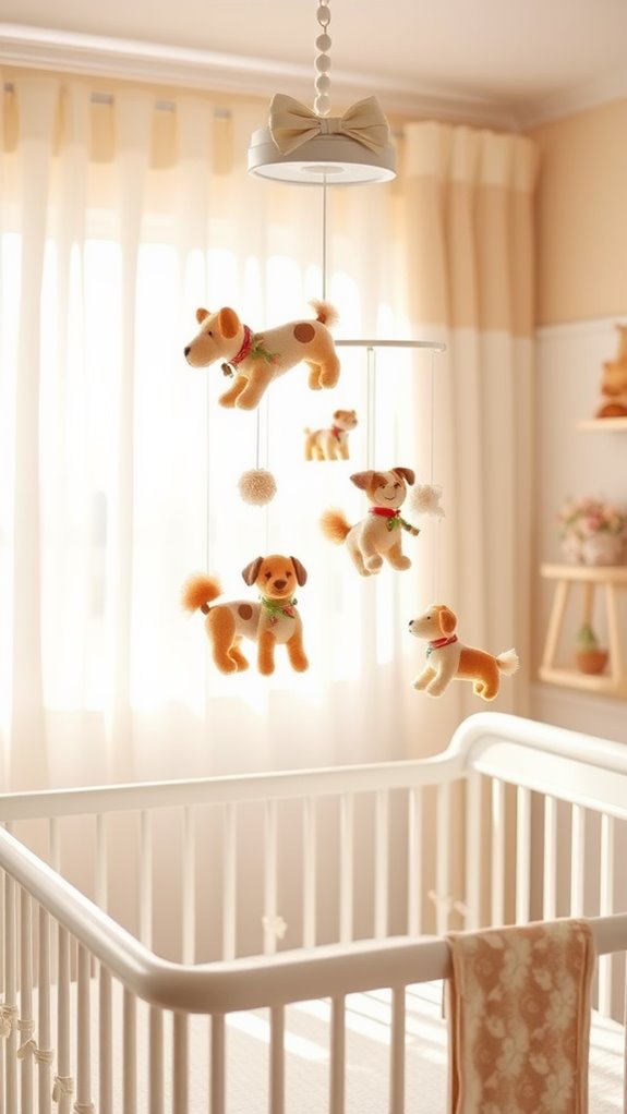 dog themed baby mobile