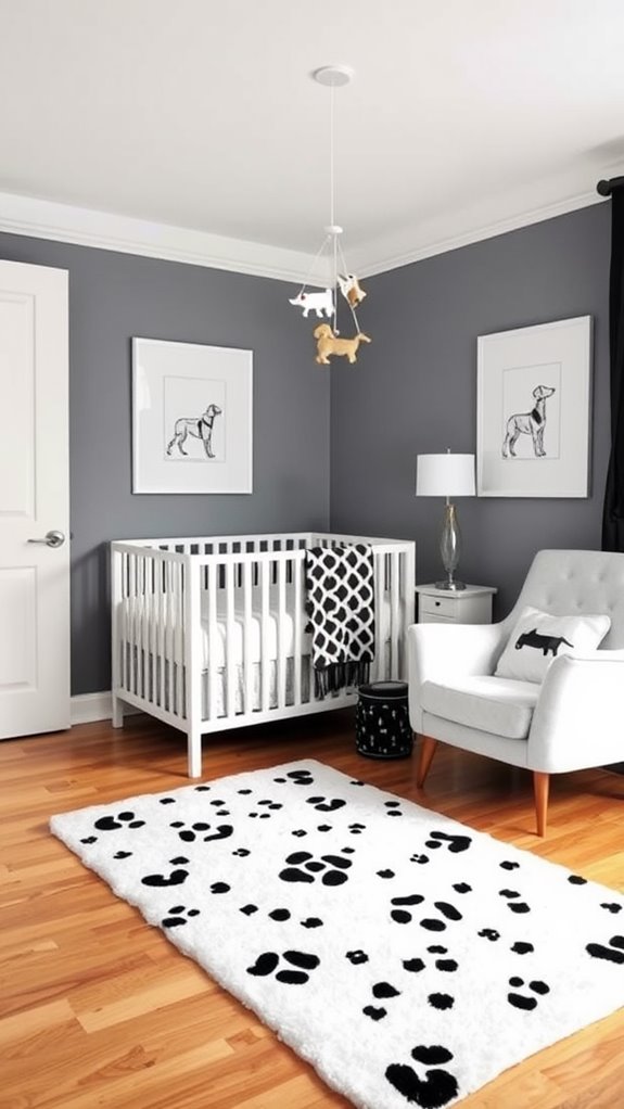 monochrome baby room decor