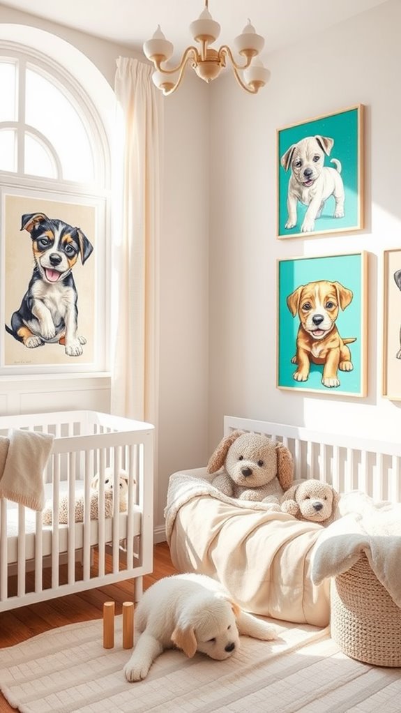 playful dog art prints